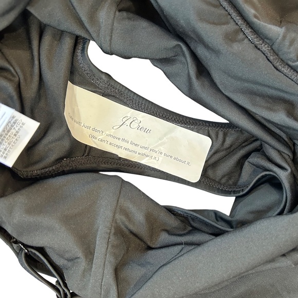 NWT J. Crew Ruffle Plunge One Piece Swimsuit 16 black beach swim vacation - Picture 11 of 12